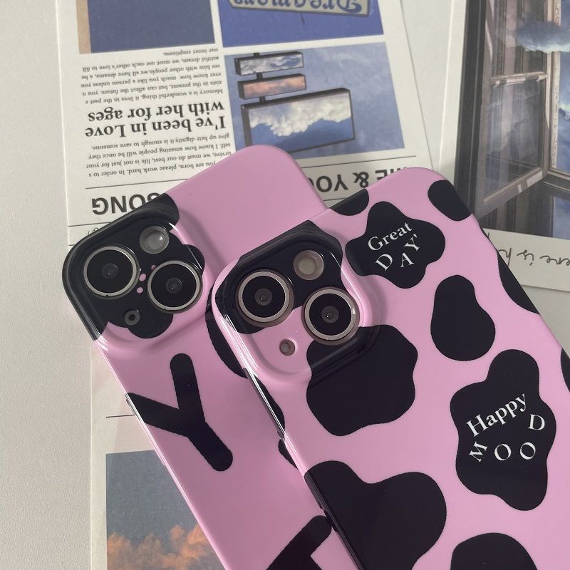 Ốp Điện Thoại Màu Hồng Họa Tiết Hoạt Hình Dễ Thương Cho Apple Promax1411ins 12 / Film 13 MC3E