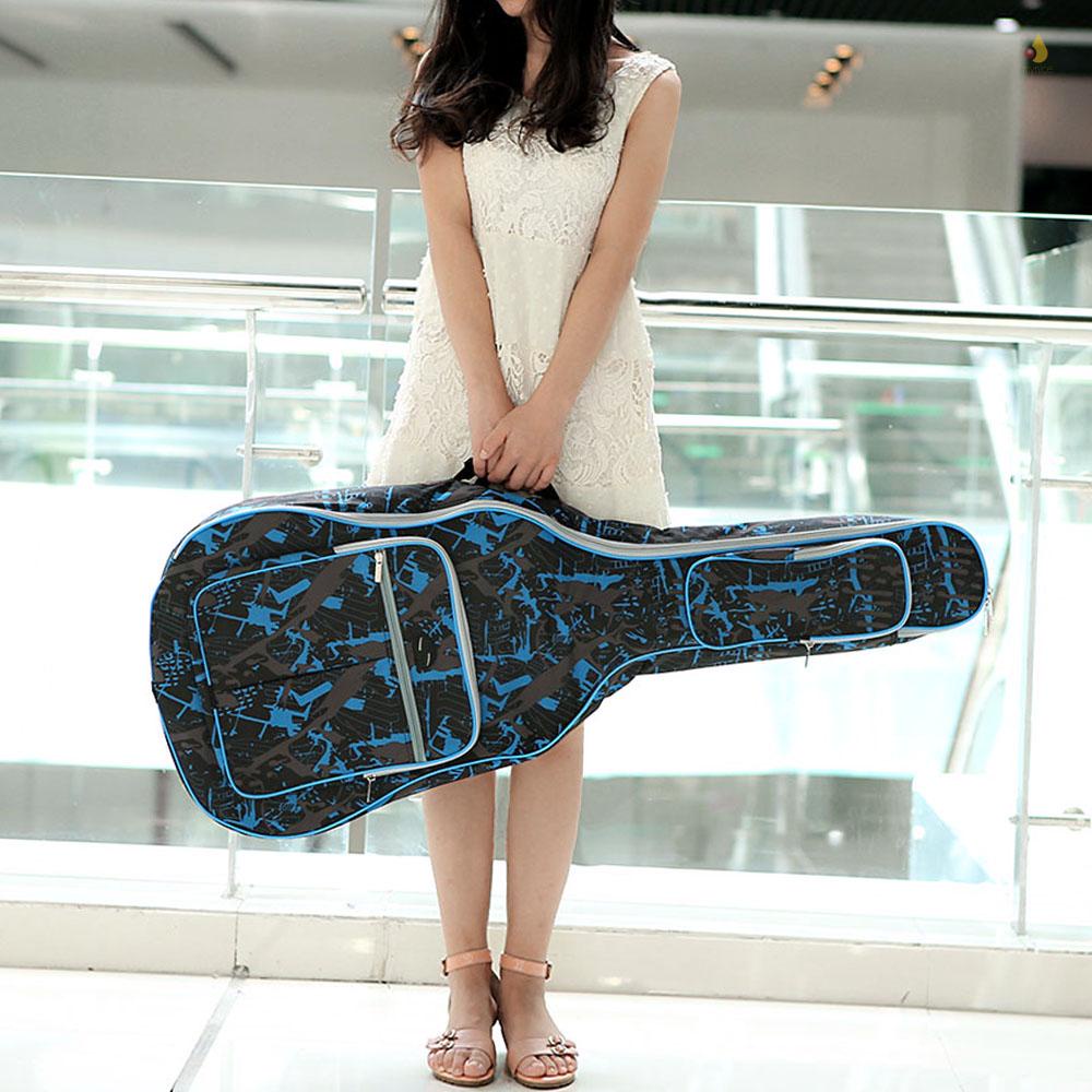 Mynice Túi Đựng Đàn Guitar 41Inch 600D Bằng Vải Oxford Không Thấm Nước Thêu Họa Tiết Màu Xanh Rằn Ri