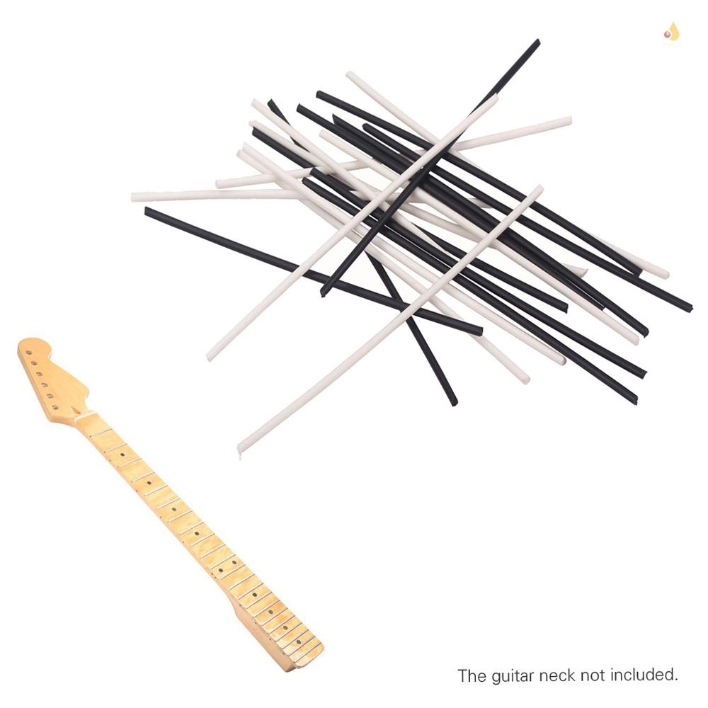 Set 10 Miếng Gỗ Đánh Dấu Vị Trí Đàn Guitar Bass Màu Trắng Đen 102 * 2mm Kèm 10 Tấm Bảng Đen