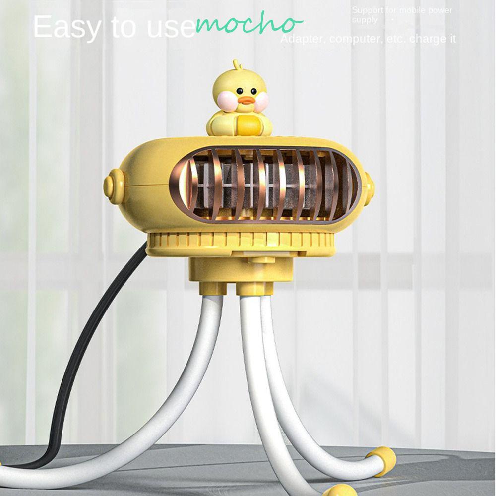 Quạt Điện Cầm Tay Hình Bạch Tuộc Hoạt Hình Có Đèn Sáng Ban Đêm