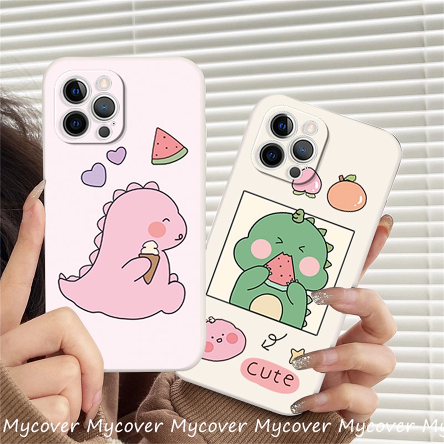 Ốp Điện Thoại Silicon Mềm Họa Tiết Khủng Long Hoạt Hình Cho iPhone 14 13 12 11 Pro Max X XR Xs Max 6 7 8 Plus