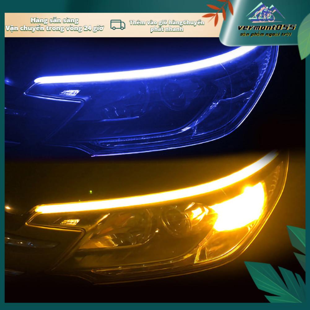 Vermont055 Đèn Pha Ô Tô Dải Ánh Sáng 60Cm Hai Màu Chạy Nhan LED Dạng Ống