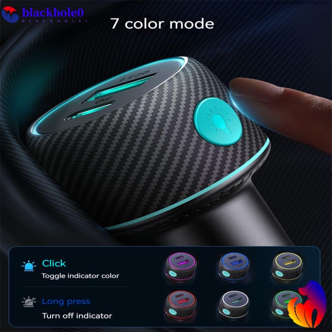 Bộ Sạc Nhanh 60w Qc3.0 Pd 7 Màu Sắc Công Suất Cao Chuyên Dụng Cho Xe Hơi