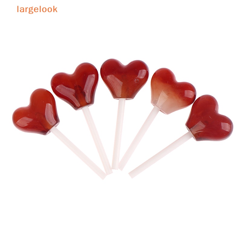 Bộ 10 Kẹo Mút Trái Tim Nhiều Màu Sắc Bằng Nhựa Resin Dùng Làm Đồ Thủ Công / Sổ