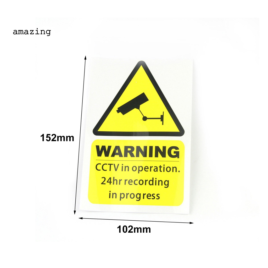 Set 5 Miếng Dán Hình Biển Báo CCTV Chống Nước 100Mmx150Mm Cho Xe Hơi