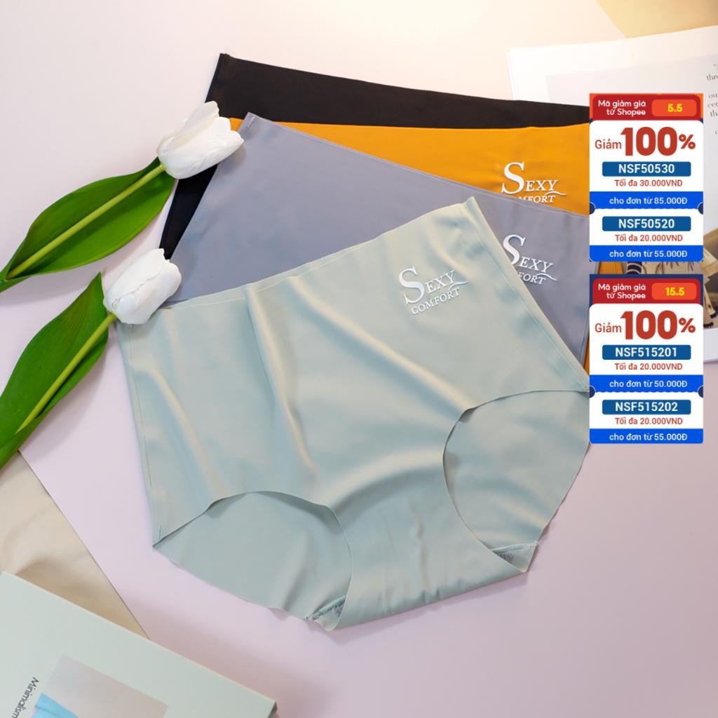 Quần lót su không viền cạp cao gen bụng, quần chíp nữ tàng hình Ptstore-FLQ37