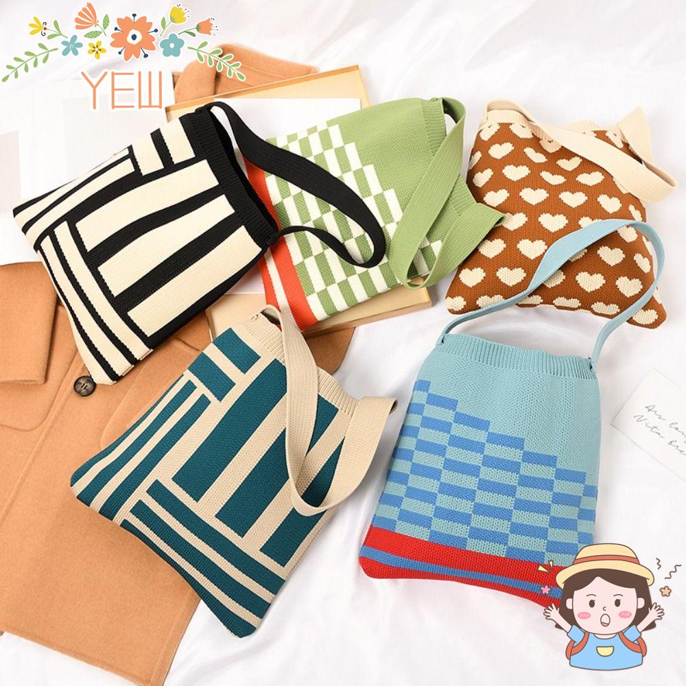 Túi Mua Sắm Bằng Len Dệt Kim Có Thể Tái Sử Dụng Kèm Dây