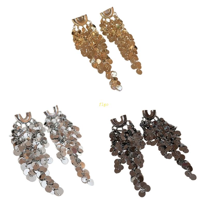 Bông Tai Dài Đính Kim Sa Thời Trang Dành Cho Nữ