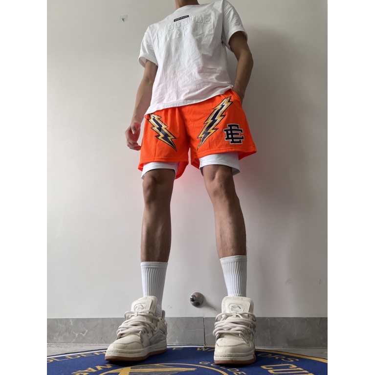 Eric Emanuel Quần Short Thể Thao Dáng Rộng Dài Đến Đầu Gối Nhanh Khô Phong Cách Đường Phố Mỹ Mới