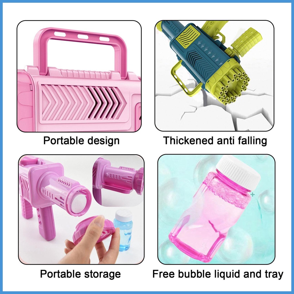 Máy Thổi Bong Bóng Tự Động 46 Lỗ 46 Lỗ Có Đèn Và Nhạc luvn