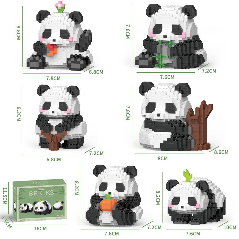 Bộ Đồ Chơi Lắp Ráp Hình Gấu Trúc Dễ Thương Cho Bé