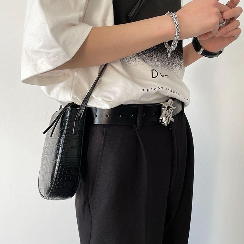 Thắt Lưng Da PU Khóa Kim Loại Kiểu Vintage Phong Cách Hàn Quốc Thời Trang Cho Nữ