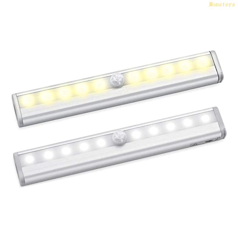 Đèn Led 10 Bóng Có Cảm Biến Chuyển Động Dùng Cho Tủ Quần Áo / Cầu Thang / Hành Lang