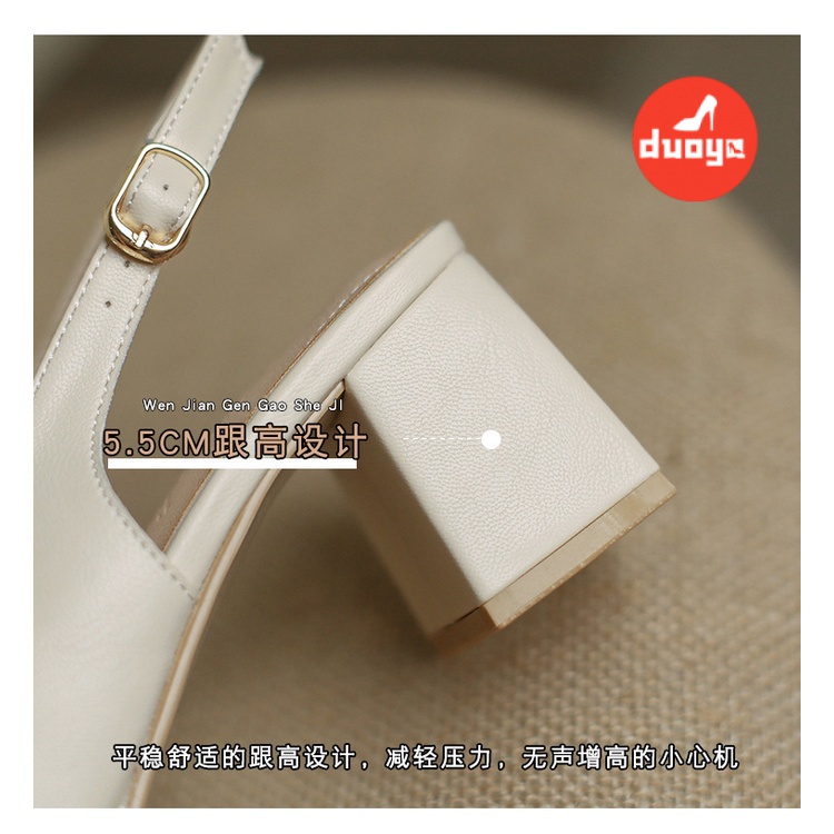 Giày Sandal Gót Vừa Dày Vừa Quai Ngang Đính Đá Lấp Lánh Màu Bạc Chống Trượt Thời Trang Mùa Hè 2022 Cho Nữ