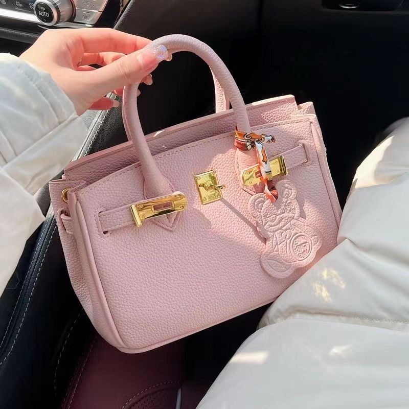 Ielgy Túi Xách Tay Nhỏ Kết Cấu Bạch Kim Hoa Anh Đào Cao Cấp Dễ Phối Đồ Thời Trang Cho Nữ