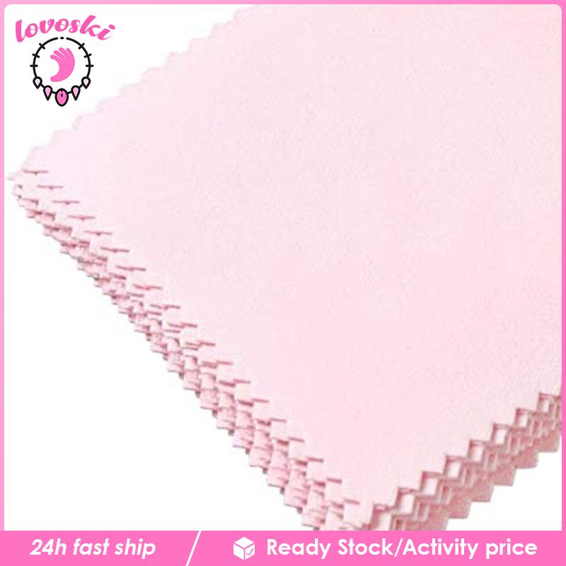 [Lovoski] Bộ 10 Khăn Lau Chùi Đánh Bóng Trang Sức Nhẫn Bạc