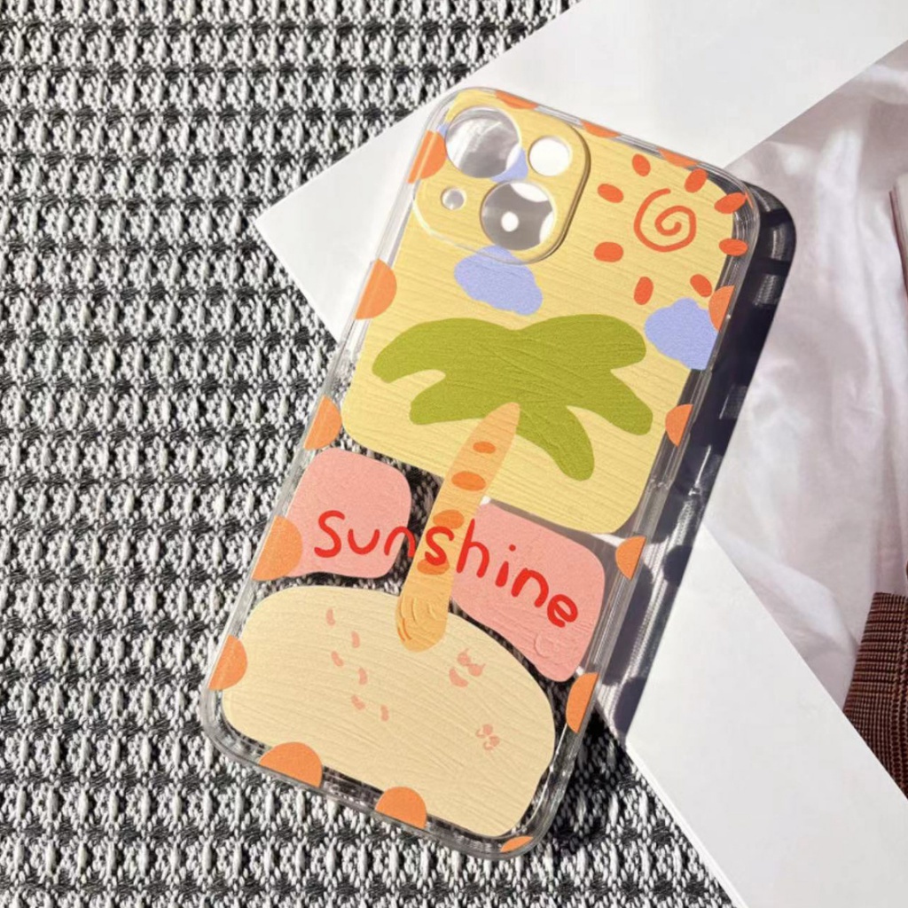 ✅Ốp Điện Thoại Trong Suốt In Hình Cây Dừa Cho Iphone 12 / 14promaxxspro xrplus8 / Beach 713