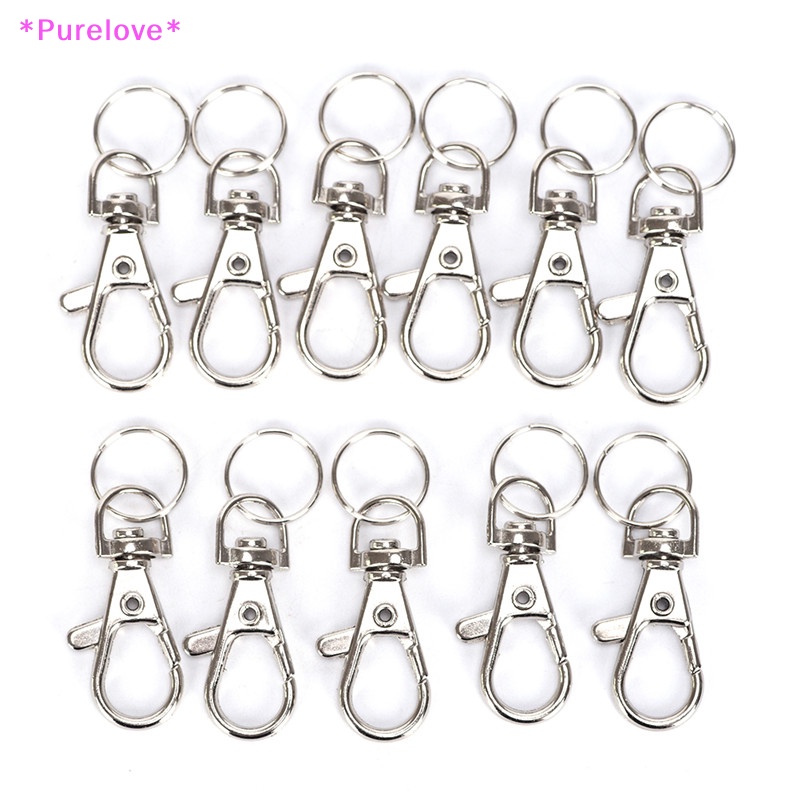 Set 10 Móc Khóa Màu Bạc Đa Năng Tiện Dụng Mới