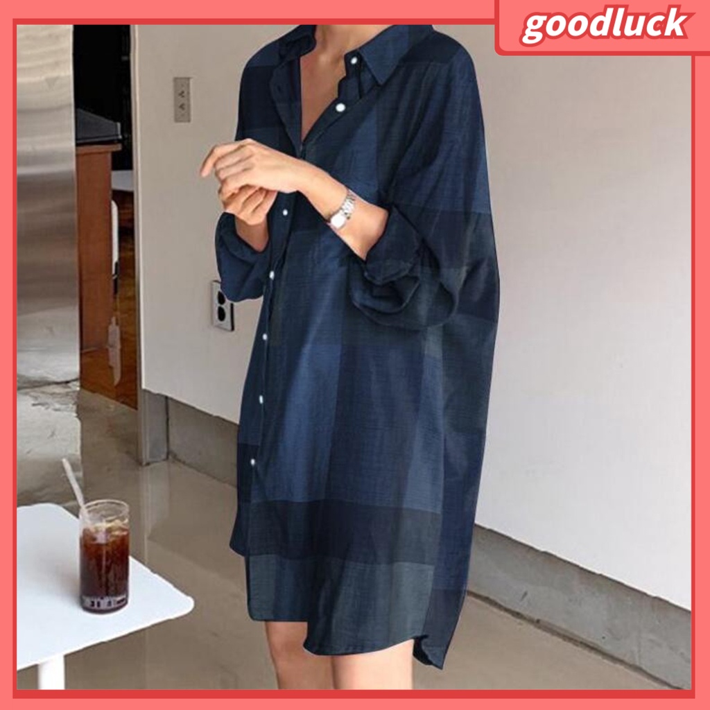 Áo Sơ Mi Tay Dài Dáng Rộng In Họa Tiết Màu Sắc Tương Phản Thời Trang Cho Nữ