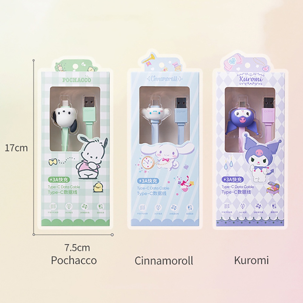 Dây Cáp Sạc Nhanh USB Loại C Hình Cinnamoroll Pochacco Dễ Thương Dành Cho Huawei Xiaomi