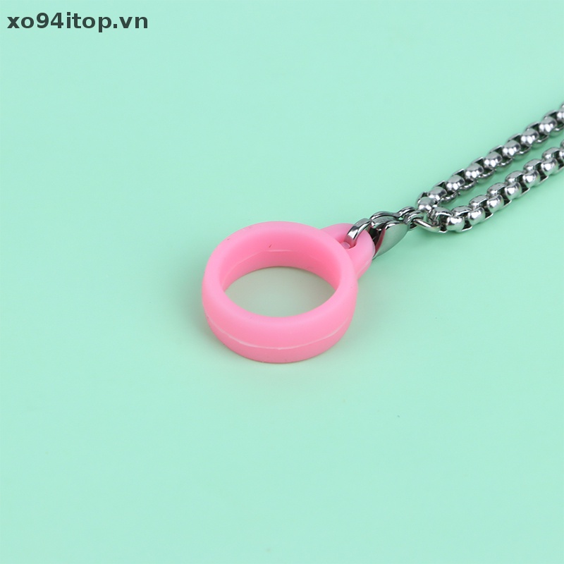 Vòng Dây Xích Kim Loại Đeo Cổ Bằng Silicon Thông Dụng Cho XOITOP
