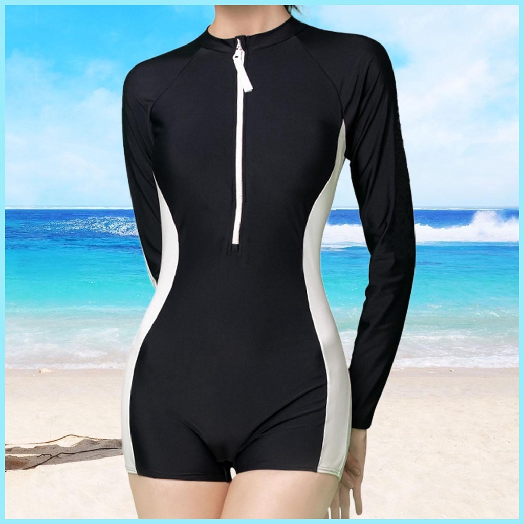 Đồ Bơi Một Mảnh Tay Dài Có Đệm Ngực Thời Trang Mùa Xuân Cho Nữ