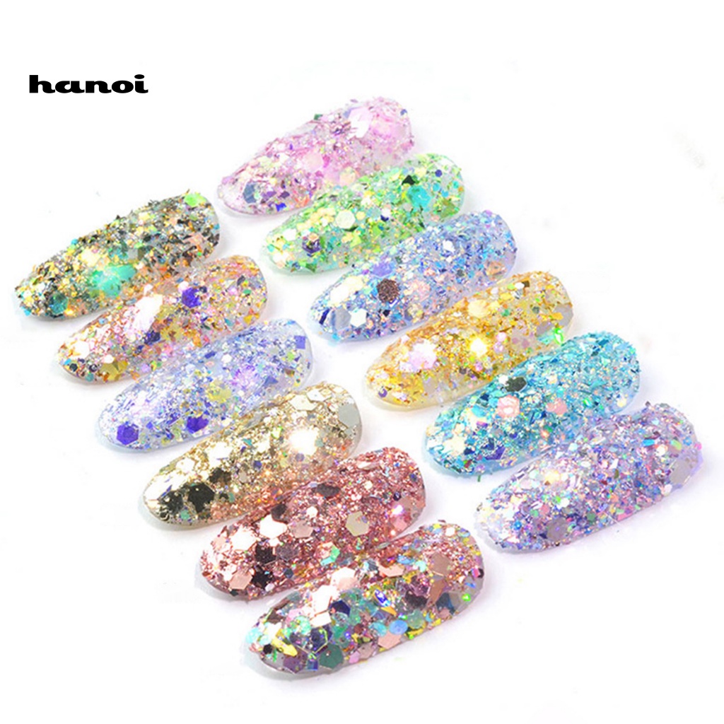 1 Lọ Kim Tuyến Lục Giác Siêu Mỏng Chống Nứt Nhiều Màu Sắc Trang Trí Móng Nghệ Thuật