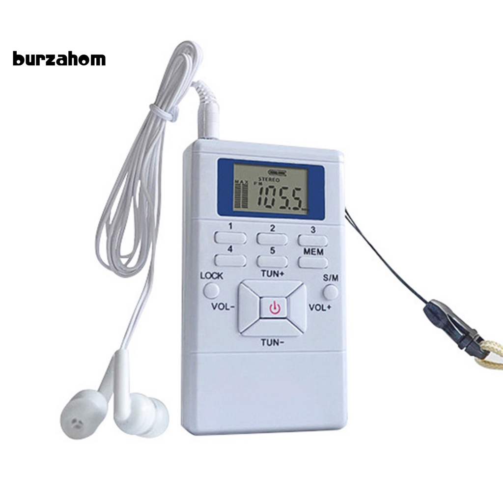 Radio FM Kỹ Thuật Số Mini HRD-102 Màn Hình LCD Đa Chức Năng Kèm Tai Nghe