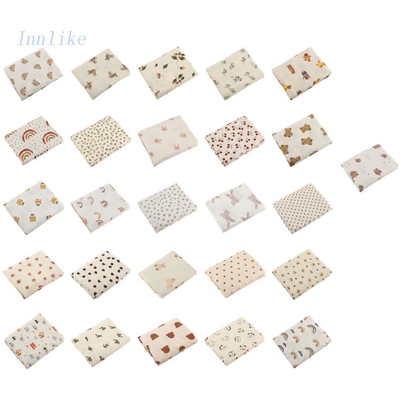 Chăn Cotton Mỏng Quấn Em Bé Sơ Sinh In Họa Tiết Trái Cây Không Chứa Hạt Đen