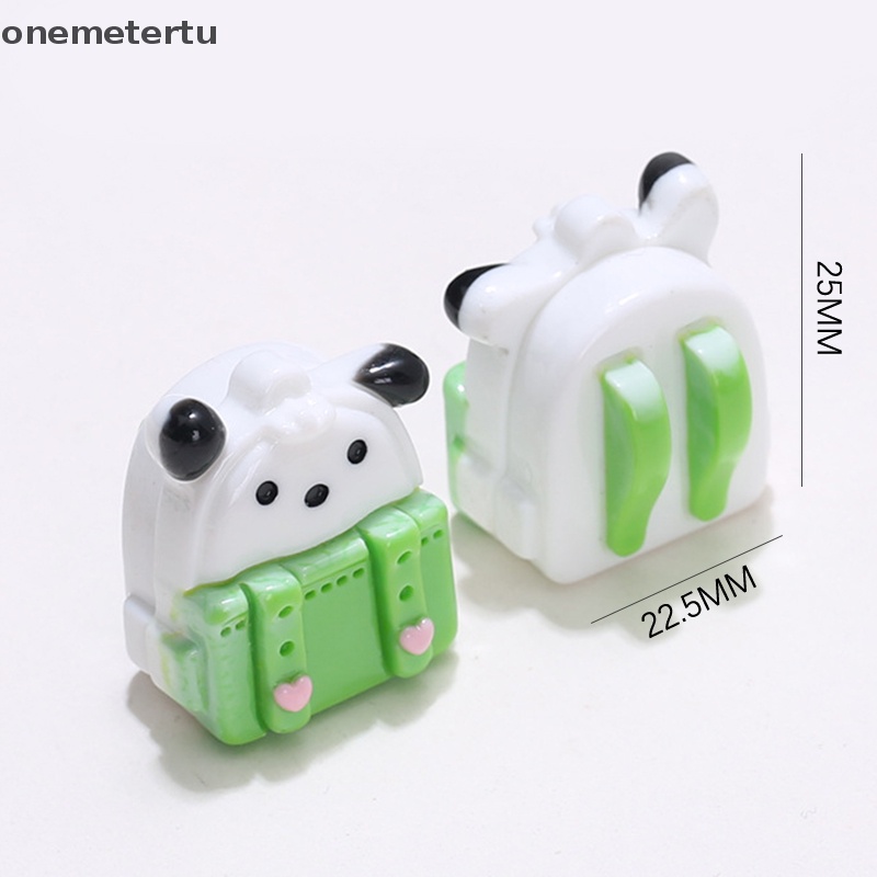 Set 2 Cặp Đi Học Nhỏ Sơn Hoạt Hình 3D Bằng Nhựa Resin Trang Trí Tiểu Cảnh Diy