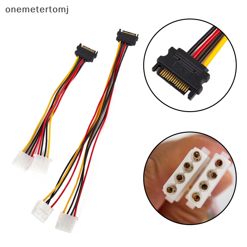 Cáp Mở Rộng Nguồn onemetertomj 20 / 30cm SATA 4pin Male Sang Molex IDE Dual Big 4pin Female Cho Ổ Cứng HDD EN