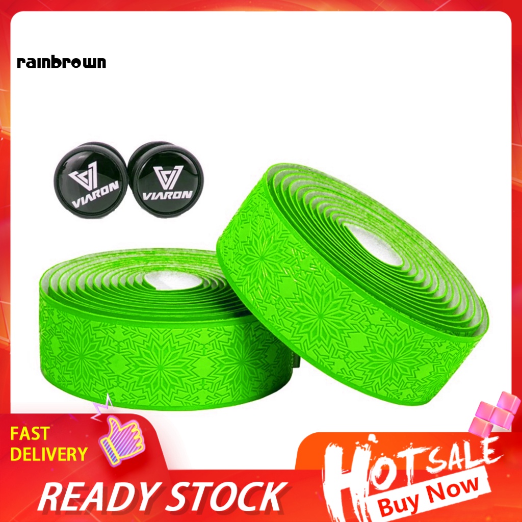 1 Cặp Băng Quấn Tay Lái Xe Đạp VIARON Thấm Hút Mồ Hôi Chống Ăn Mòn Bằng Polyurethane In Họa Tiết Hoa