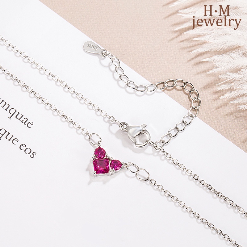 Vòng cổ Bạc 925 Mặt Trái Tim Đơn Giản Mới 2023