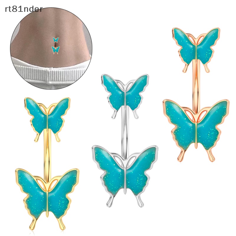 Rt Khuyên Rốn Hình Bướm Bằng Thép Không Gỉ Nhỏ Giọt Cho Nữ