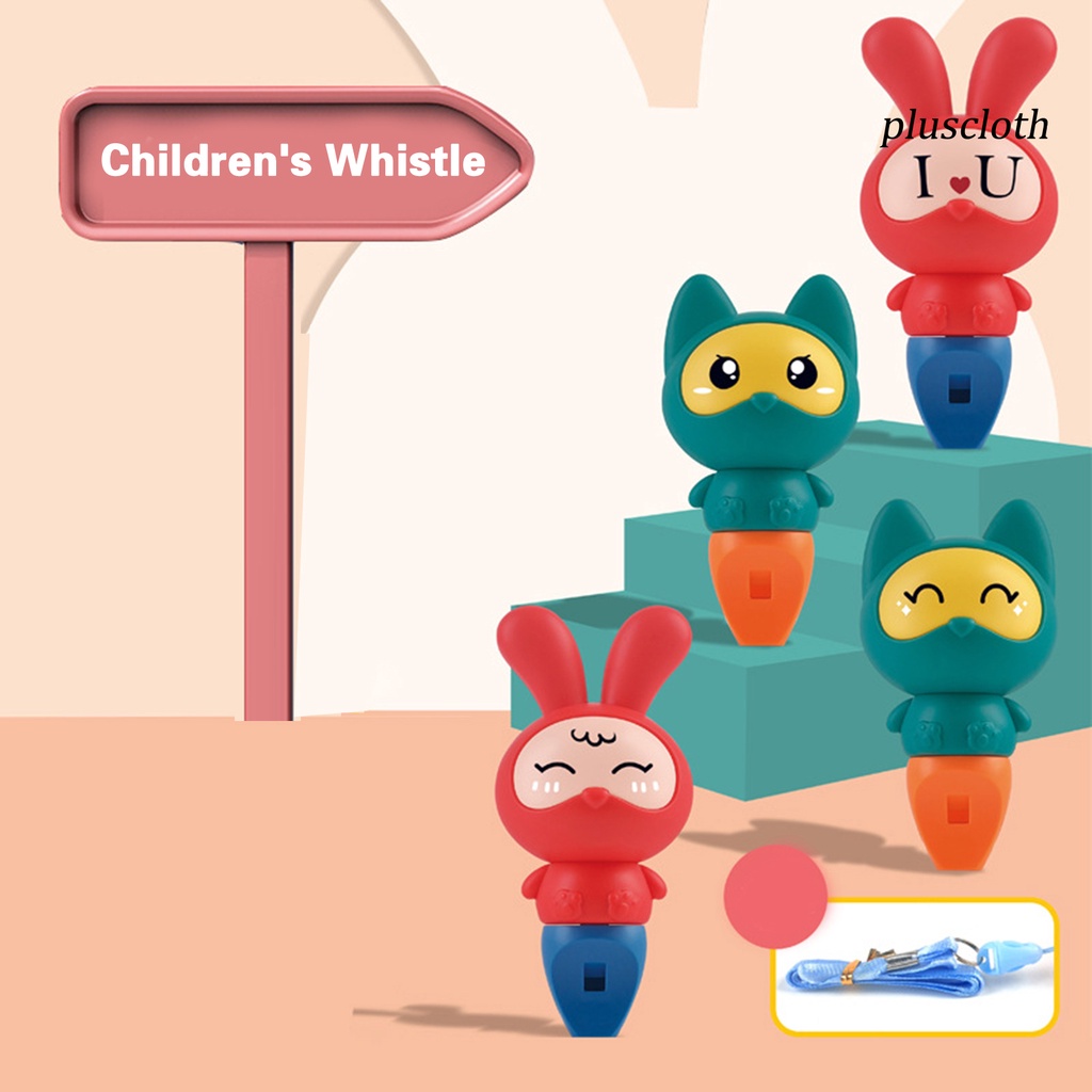 < Plus > Còi Thổi Hình Hoạt Hình Vui Nhộn Có Dây Đeo Dễ Mang Theo Cho Trẻ Em