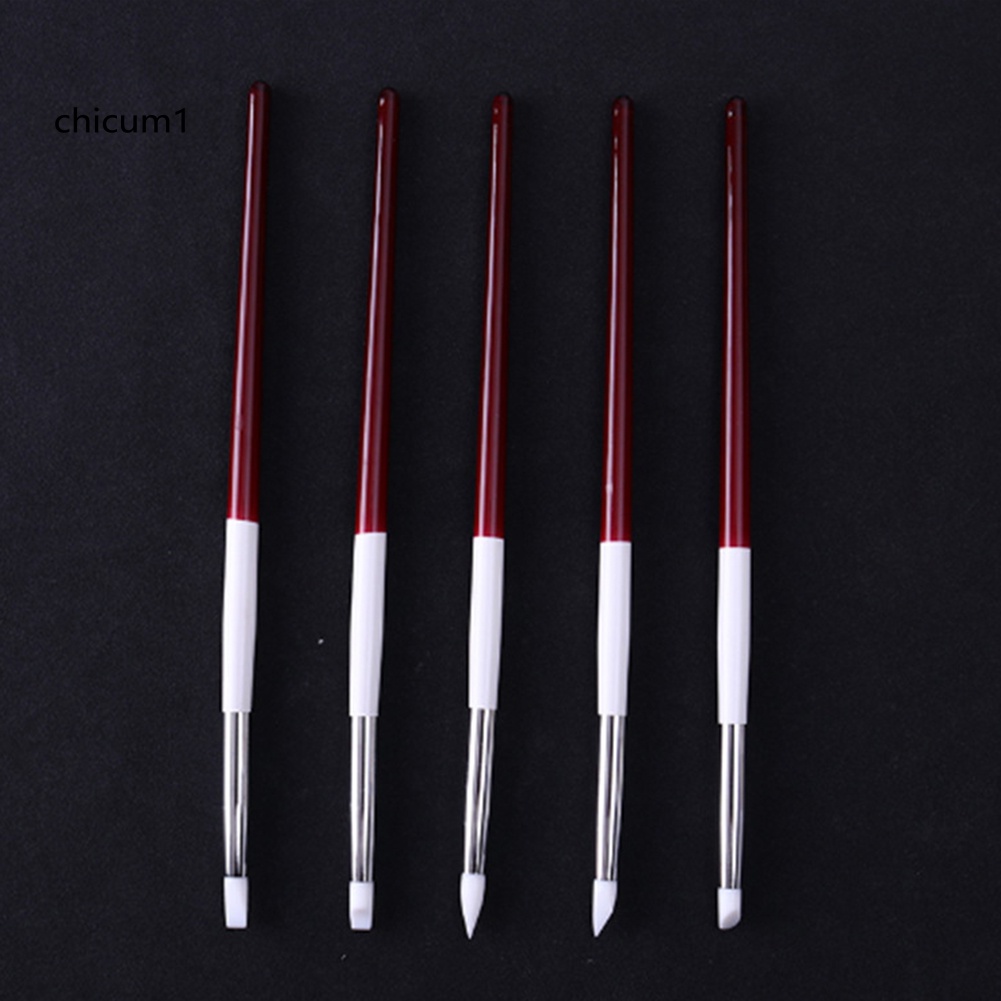 Set 5 Cọ Vẽ Móng Đầu Silicone Tiện Dụng