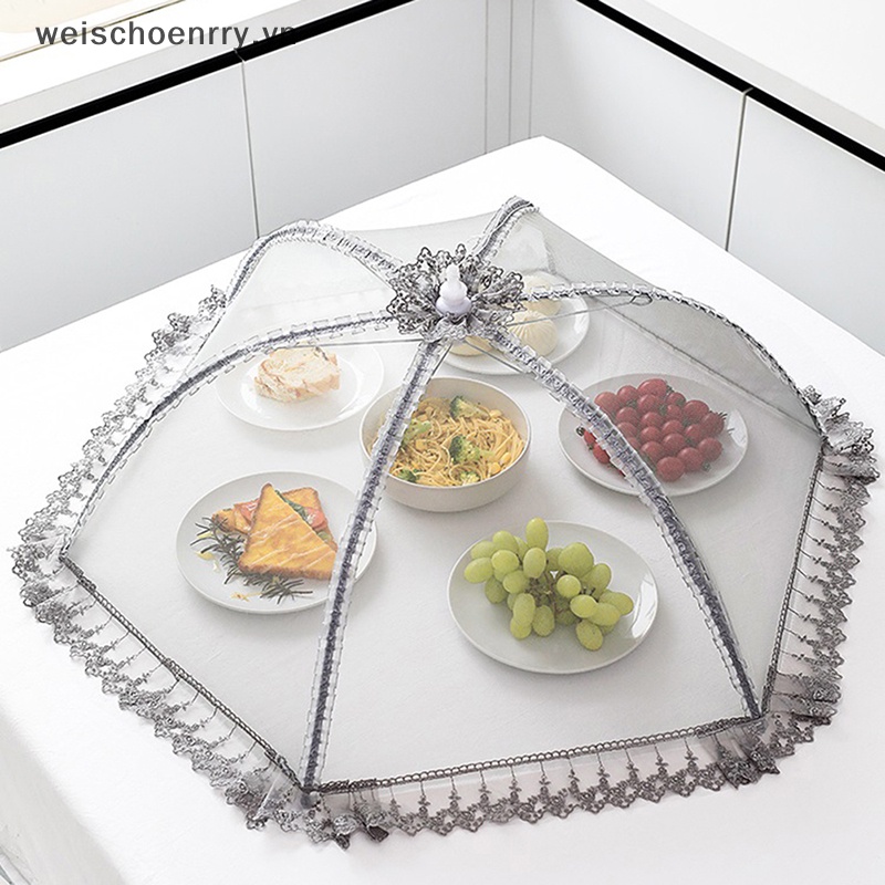 Tấm Lưới Trải Bàn Chống Muỗi Hình Chữ Nhật / Tròn Phối Ren Xinh Xắn