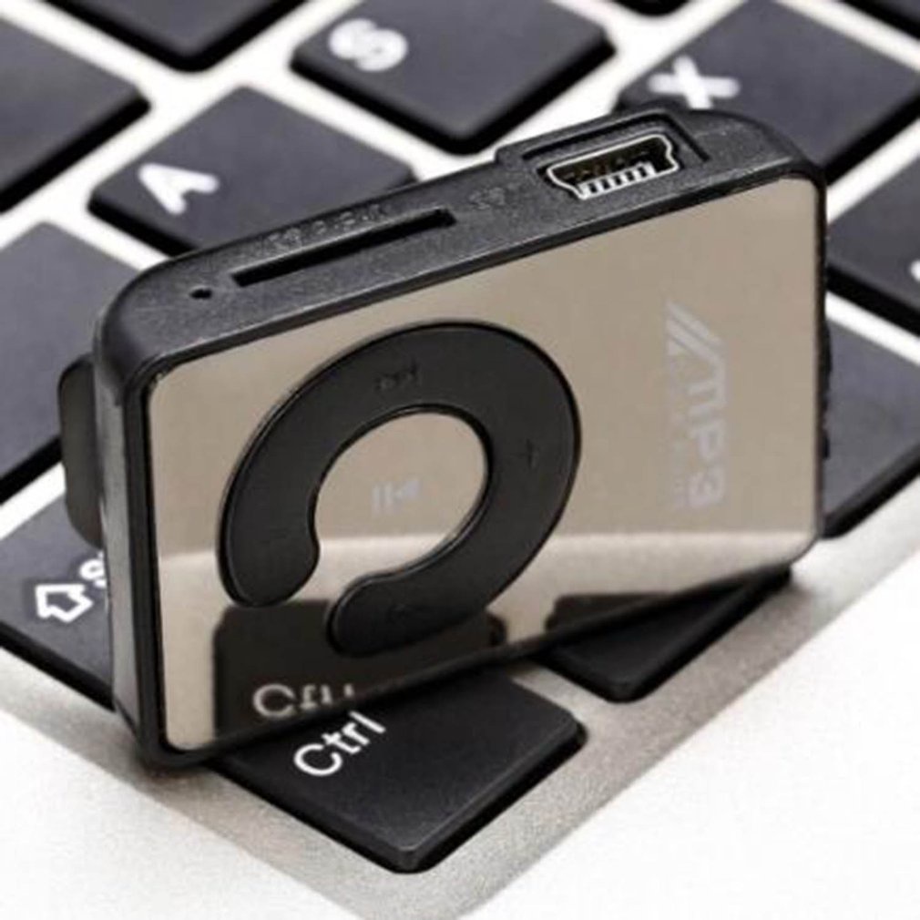 Mini Mirror Clip Mp3 Player Portable Fashion Sport Usb Digital Music Micro Sd Tf Card Media [Q/6]