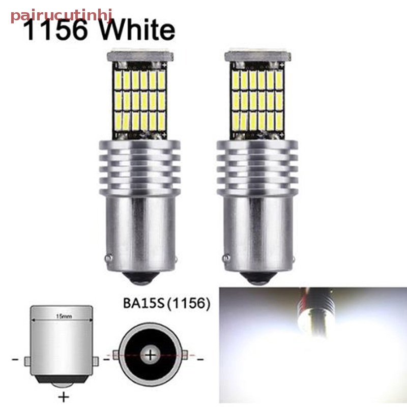 Set 2 Đèn LED 1156 Canbus 15 SMD BA15S P21W Ánh Sáng Trắng 6000K Gắn Đuôi Xe Hơi Vn VN VN