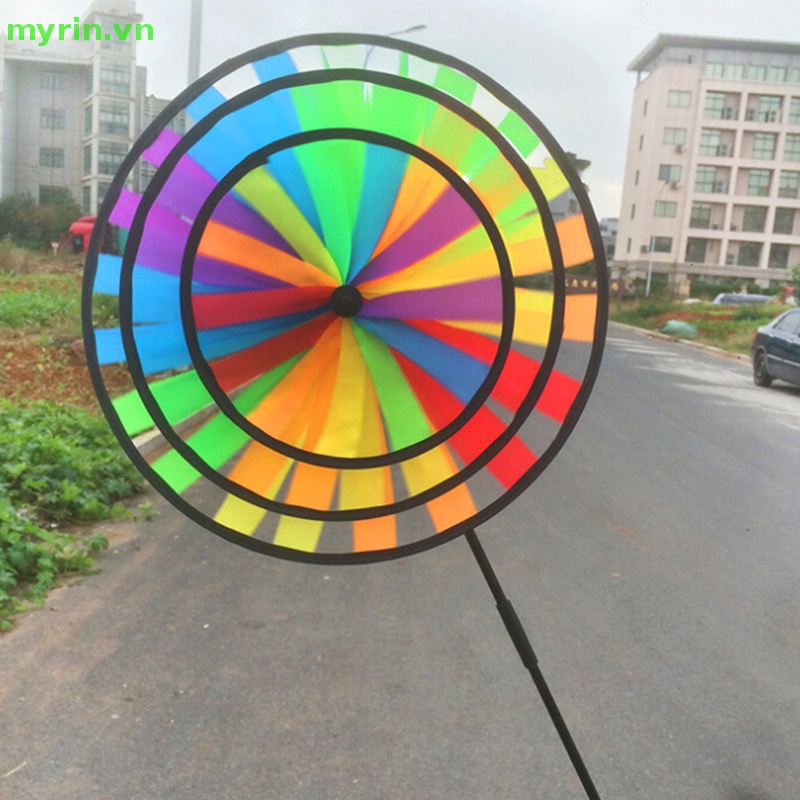 Myrin Chong Chóng Gió Ba Bánh Xe Đầy Màu Sắc 36cm Trang Trí Vườn Đồ Chơi VN
