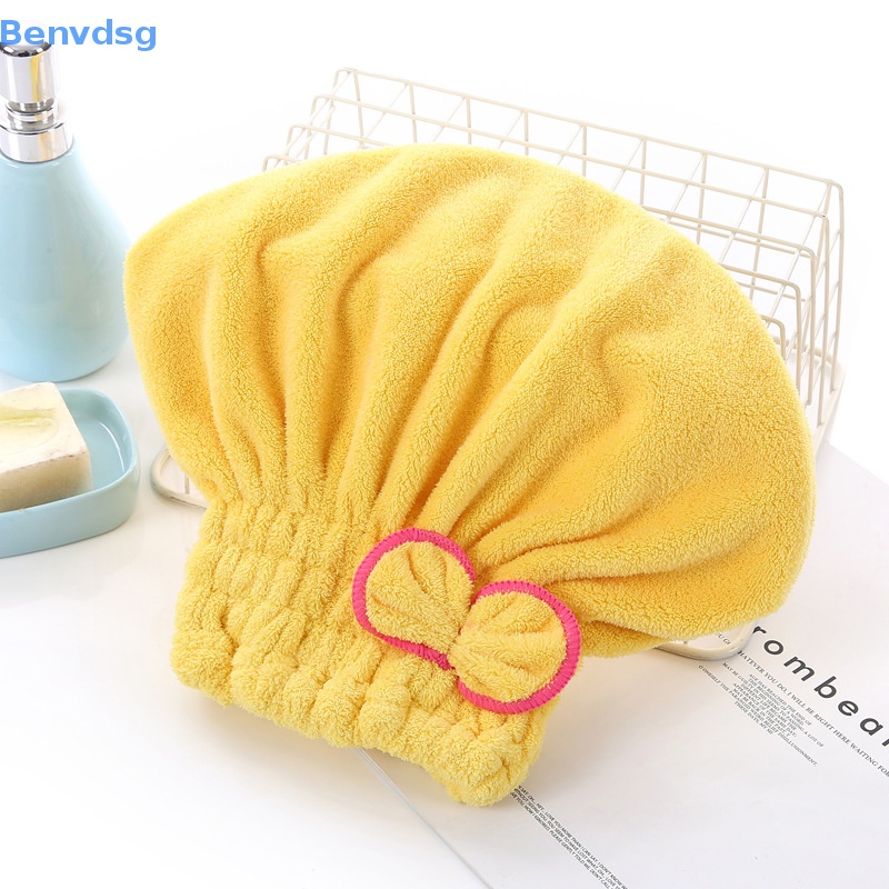 Khăn Quấn Khô Tóc Nhanh Đính Nơ Bằng Sợi Microfiber