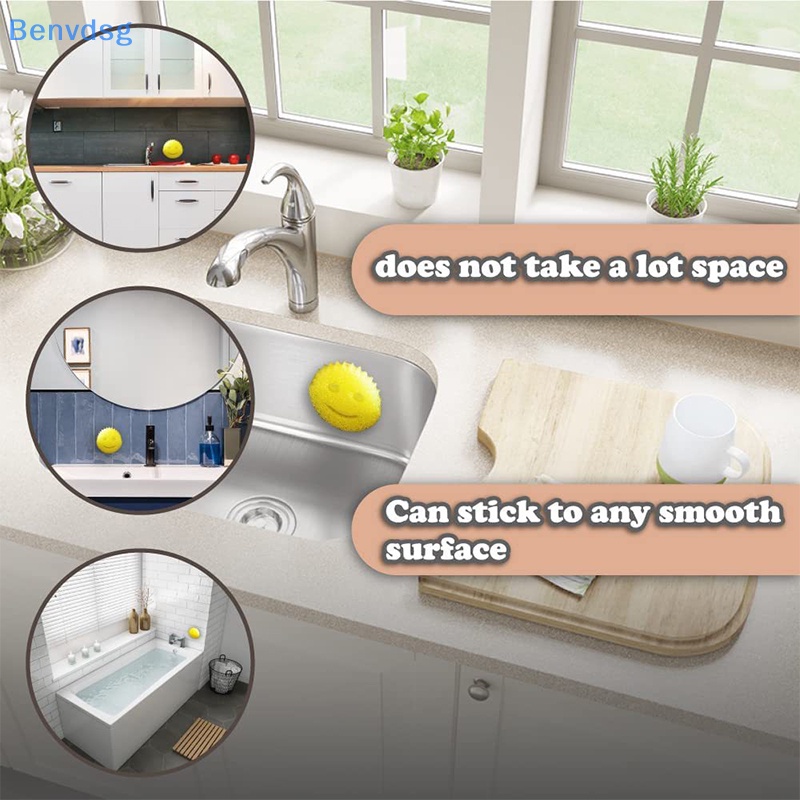 Giá Đỡ Bọt Biển Rửa Chén Có Giác Hút Hình Mặt Cười Dành Cho Bồn Rửa Nhà Bếp Phòng Tắm