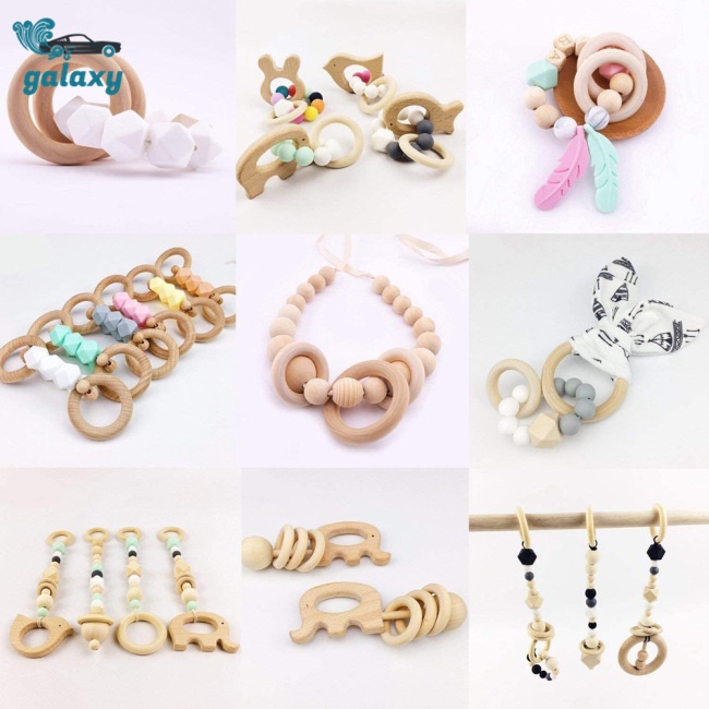Galaxy Bộ 120 Vòng Gỗ Tự Nhiên 5 Kích Cỡ Dùng Làm Trang Sức