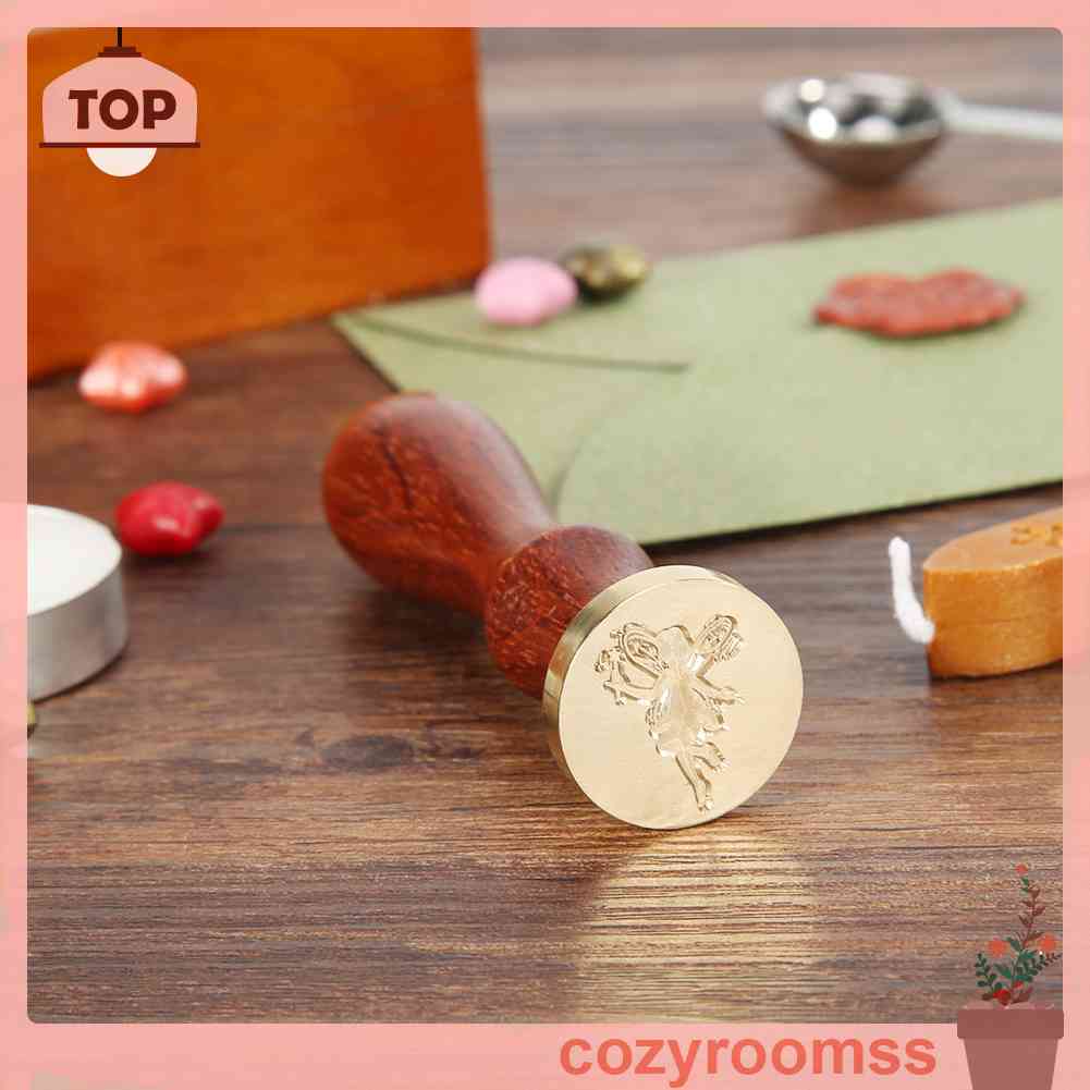 Con Dấu Đóng Sáp Niêm Phong Bì Thư Tay Cầm Bằng Gỗ Phong Cách Retro