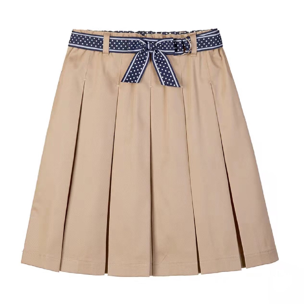 Chân Váy Chữ A Xếp Ly Màu Xanh Navy Đậm Cho Bé Gái