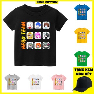 Áo thun trẻ em hero team 7, 8 màu áo, đầy đủ size có big size, màu khác nhắn tin shop