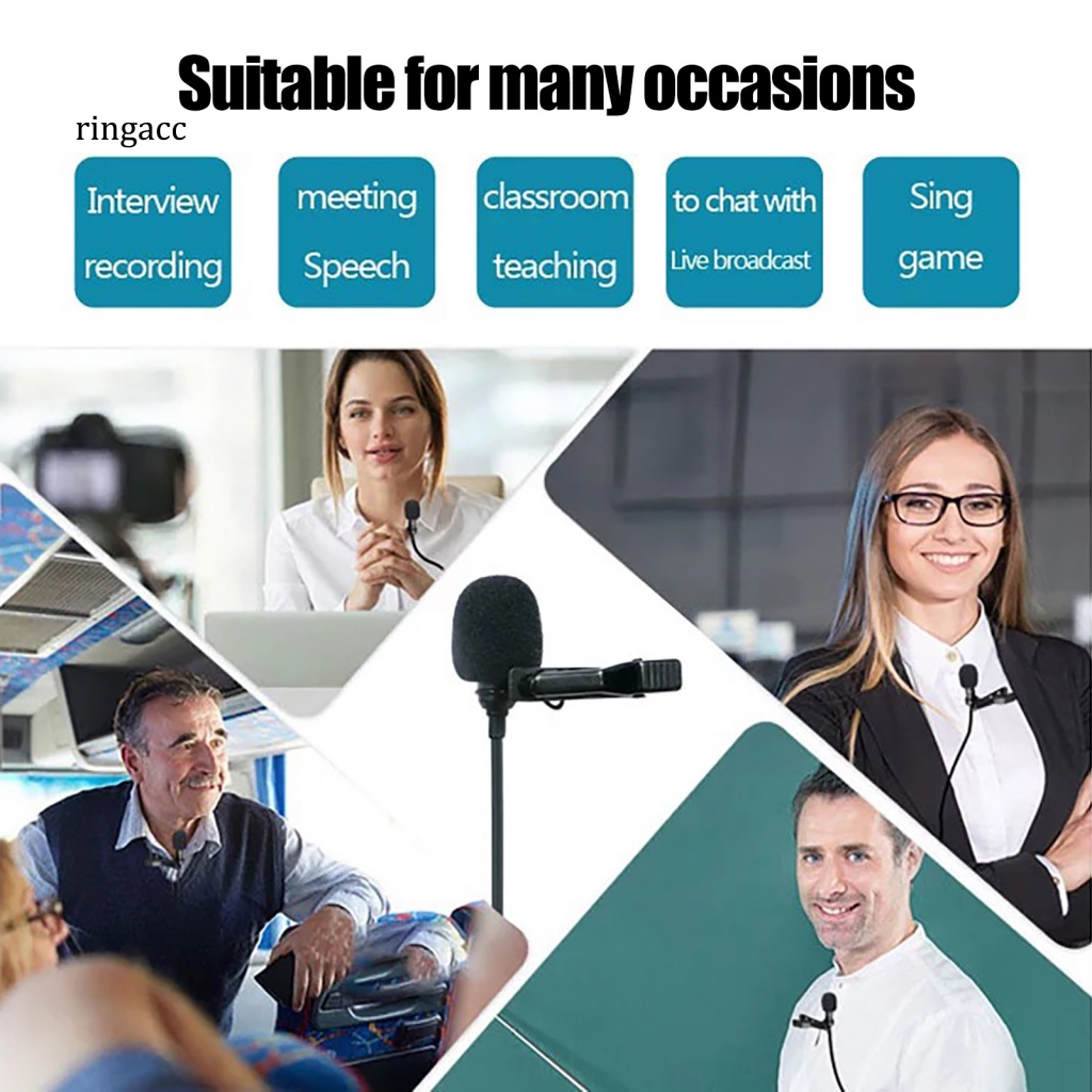 Micro RGA Lavalier Cổng USB Âm Thanh Nổi Đa Năng Nhỏ Gọn Cho Máy Tính PC Ngoài Trời