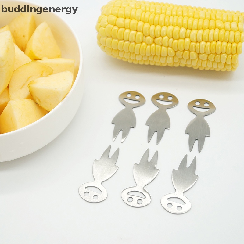 Set 1 / 5 Nĩa Ăn Trái Cây / Tráng Miệng Bằng Thép Không Gỉ Kiểu Dáng Hoạt Hình Dễ Thương Cho Bé