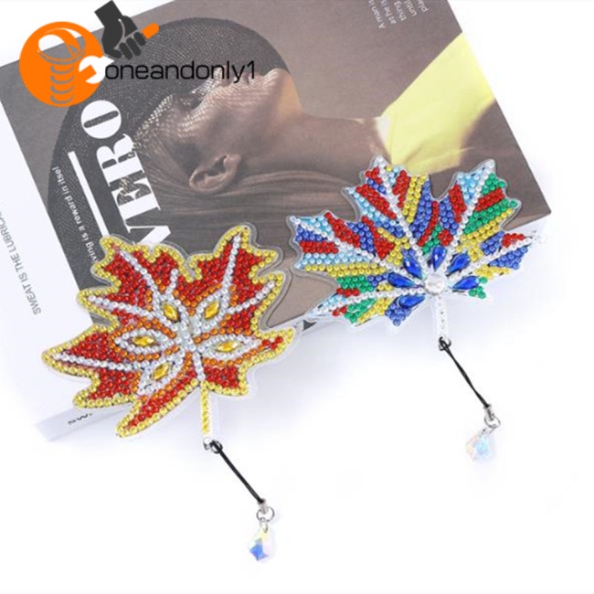 Bộ 6 Thẻ Đánh Dấu Sách Bằng Acrylic Dày Dặn Hình Chiếc Lá Phong Độc Đáo Diy