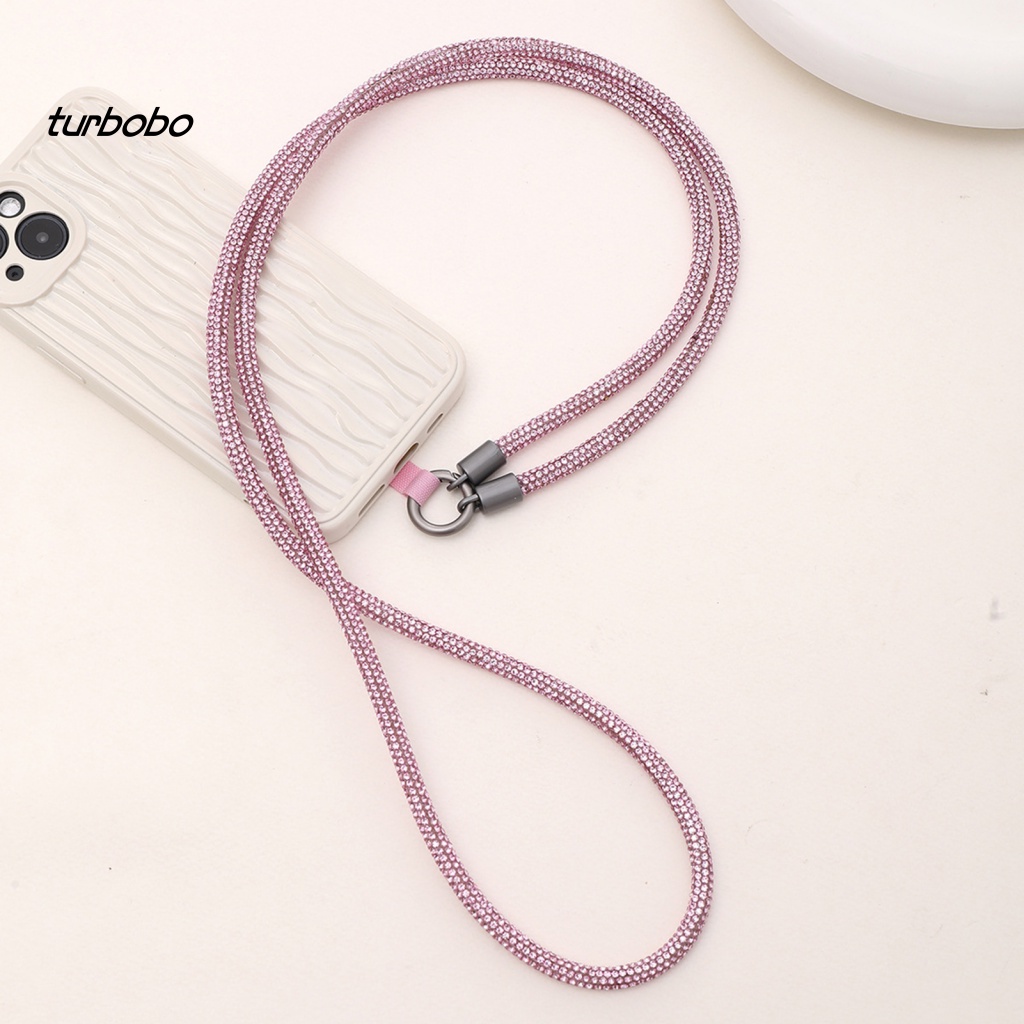Dây Đeo Cổ Đính Đá 6mm Lấp Lánh Chống Rách Cho Điện Thoại